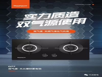 雙氣源燃?xì)庠睿烊粴馄崭墓こ虄?yōu)選產(chǎn)品，天燃?xì)庖夯瘹廨p松切換，巧派Q77實(shí)力質(zhì)造，完美綻現(xiàn)，科技創(chuàng)造美...